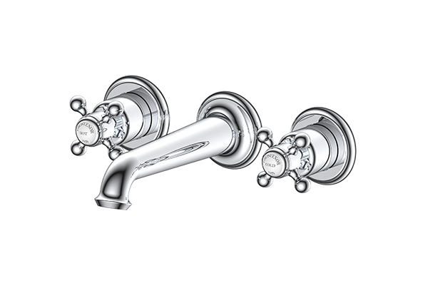 Double Handle Wall Basin Faucet